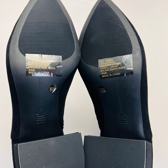 INC Black Omira Pointed Toe Block Heel Zip-Up Bootie, Women's Size 8.5 - Picture 8 of 9